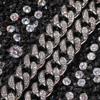 13mm Cuban Miami Link Rhinestones Necklace Chain Full Bling Bling Punk Choker Bling Bling Charms Hiphop Jewelry - DRE's Electronics and Fine Jewelry