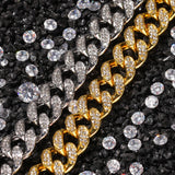13mm Cuban Miami Link Rhinestones Necklace Chain Full Bling Punk Choker Charms Hiphop Jewelry - Men Necklaces