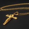 Men Chain Christian Jewelry Gifts Vintage Cross INRI Crucifix Jesus Piece Pendant & Necklace Gold Color Stainless Steel - DRE's Electronics and Fine Jewelry