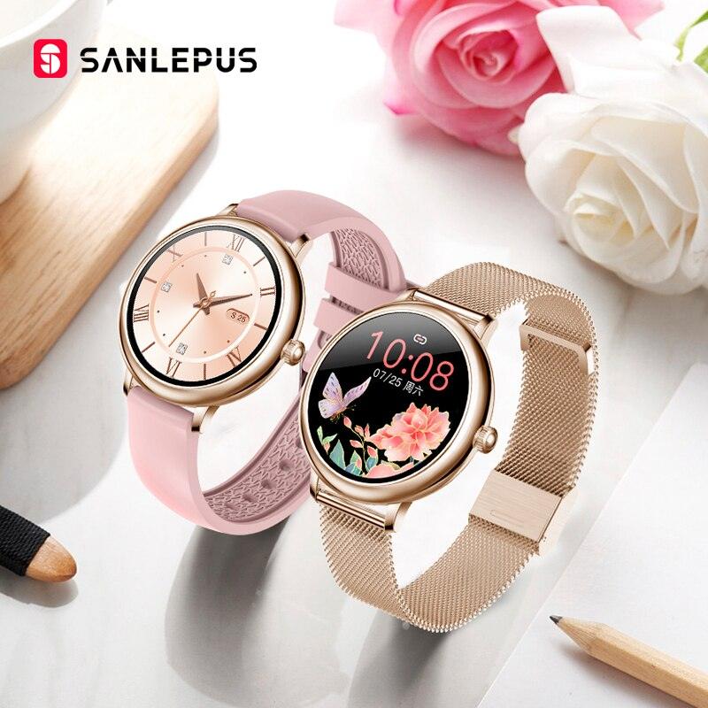 2020 SANLEPUS Stylish Women's Smart Watch Luxury Waterproof Wristwatch Stainless Steel Casual Girls Smartwatch For Android iOS