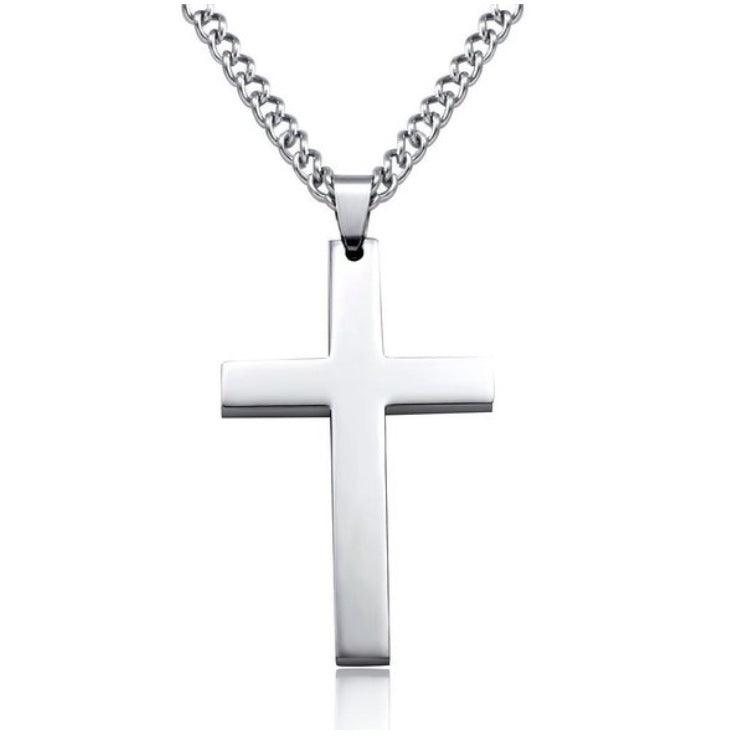 Titanium Steel Simple Single Cross Necklace Pendant - DRE's Electronics and Fine Jewelry