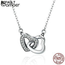 BAMOER Valentine Day Gift 925 Sterling Silver Connected Heart Couple Heart Pendant Necklace for Girlfriend Silver Jewelry SCN181 - DRE's Electronics and Fine Jewelry