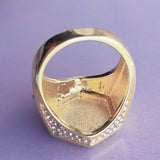 Hip Hop Man Ring Micro Pave CZ Silver Ring Gold Color Square Rings For Men Jewelry
