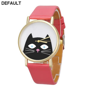 Cat Women Men Leather Band Analog Quartz Dial Wrist Watch - DRE's Electronics and Fine Jewelry: Online Shopping Mall