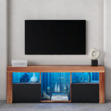 145 Modern 57 inches TV Stand Matte Body High Gloss Fronts with 16 Color LEDs