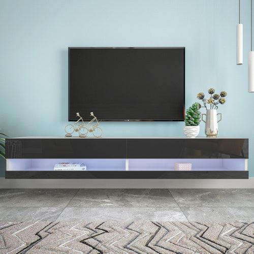 180 Wall Mounted Floating 80 inches TV Stand with 20 Color LEDs