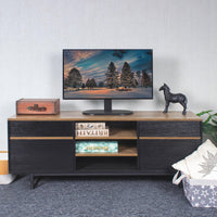 FAMIKITO TV Stand for TVs up to 60 inches, TV Cabinet with 2 Drawer, 2 Shelves,2 Cabinets for Living Room, Brown - DRE's Electronics and Fine Jewelry