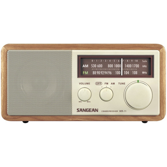 Sangean WR11 Wood Cabinet AM/FM Tabletop Radio