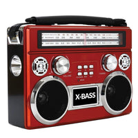 Supersonic SC-1097BT-Red 3 Band Radio with Bluetooth and Flashlight (Red) - DRE's Electronics and Fine Jewelry