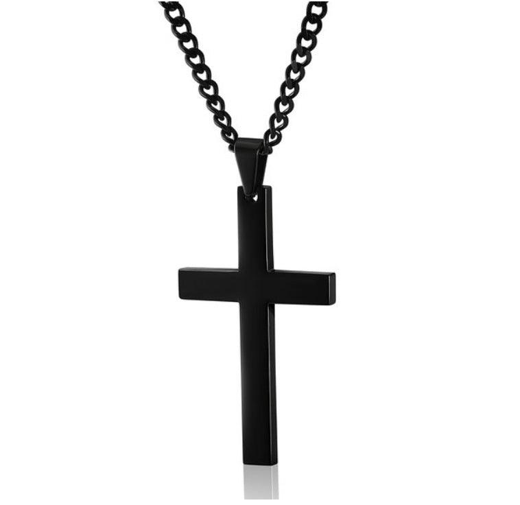 Titanium Steel Simple Single Cross Necklace Pendant - DRE's Electronics and Fine Jewelry