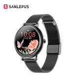 2020 SANLEPUS Stylish Women’s Smart Watch Luxury Waterproof Wristwatch Stainless Steel Casual Girls Smartwatch For Android iOS - Black-Steel