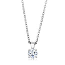 LO4129 - Rhodium Brass Chain Pendant with AAA Grade CZ in Clear - DRE's Electronics and Fine Jewelry