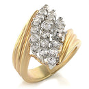 2W029 - Gold+Rhodium Brass Ring with AAA Grade CZ in Clear - DRE's Electronics and Fine Jewelry