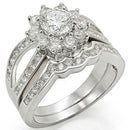 1W008 - Rhodium Brass Ring with AAA Grade CZ in Clear - DRE's Electronics and Fine Jewelry