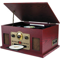 SYLVANIA SRCD838 Nostalgia 5-in-1 Turntable/CD/Radio/Cassette Player with Auxiliary Input - DRE's Electronics and Fine Jewelry