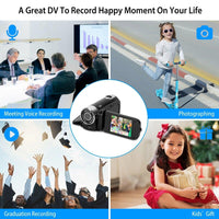 HD 1080P Digital Video Camcorder 2.7in 16X Zoom DV Camera 270° Rotation Rechargeable Kid Camera w/Fill Light Selfie - DRE's Electronics and Fine Jewelry