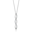 3W1039 - Rhodium Brass Chain Pendant with AAA Grade CZ in Clear - DRE's Electronics and Fine Jewelry