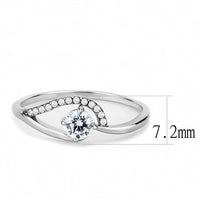 DA105 - High polished (no plating) Stainless Steel Ring with AAA Grade CZ in Clear - DRE's Electronics and Fine Jewelry