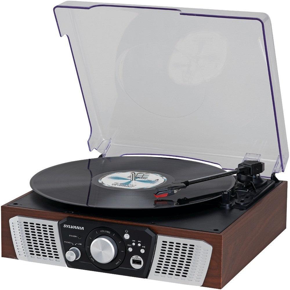 SYLVANIA SRC831 Turntable with 2 Built-in Speakers & USB Playback