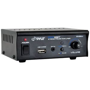 Pyle Home PCA12BT 25-Watt x 2 Mini Blue Series Bluetooth Stereo Power Amp
