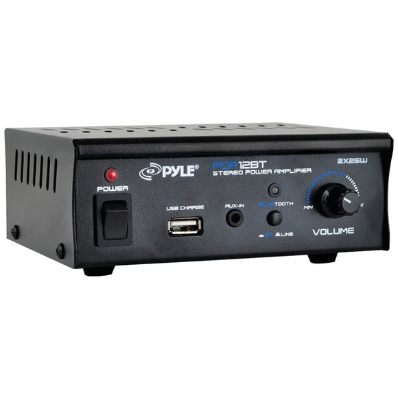 Pyle Home PCA12BT 25-Watt x 2 Mini Blue Series Bluetooth Stereo Power Amp