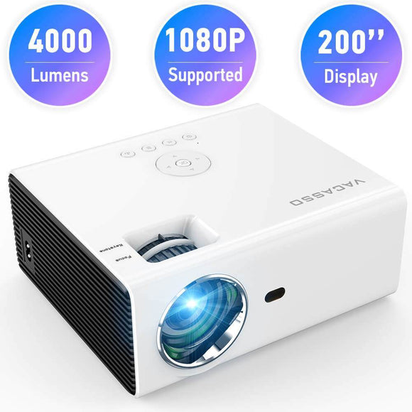 VACASSO 4000 Lumens LED Smart Projector Video HD 1080P Home Theater HDMI USB VGA AV USA 2021 Latest