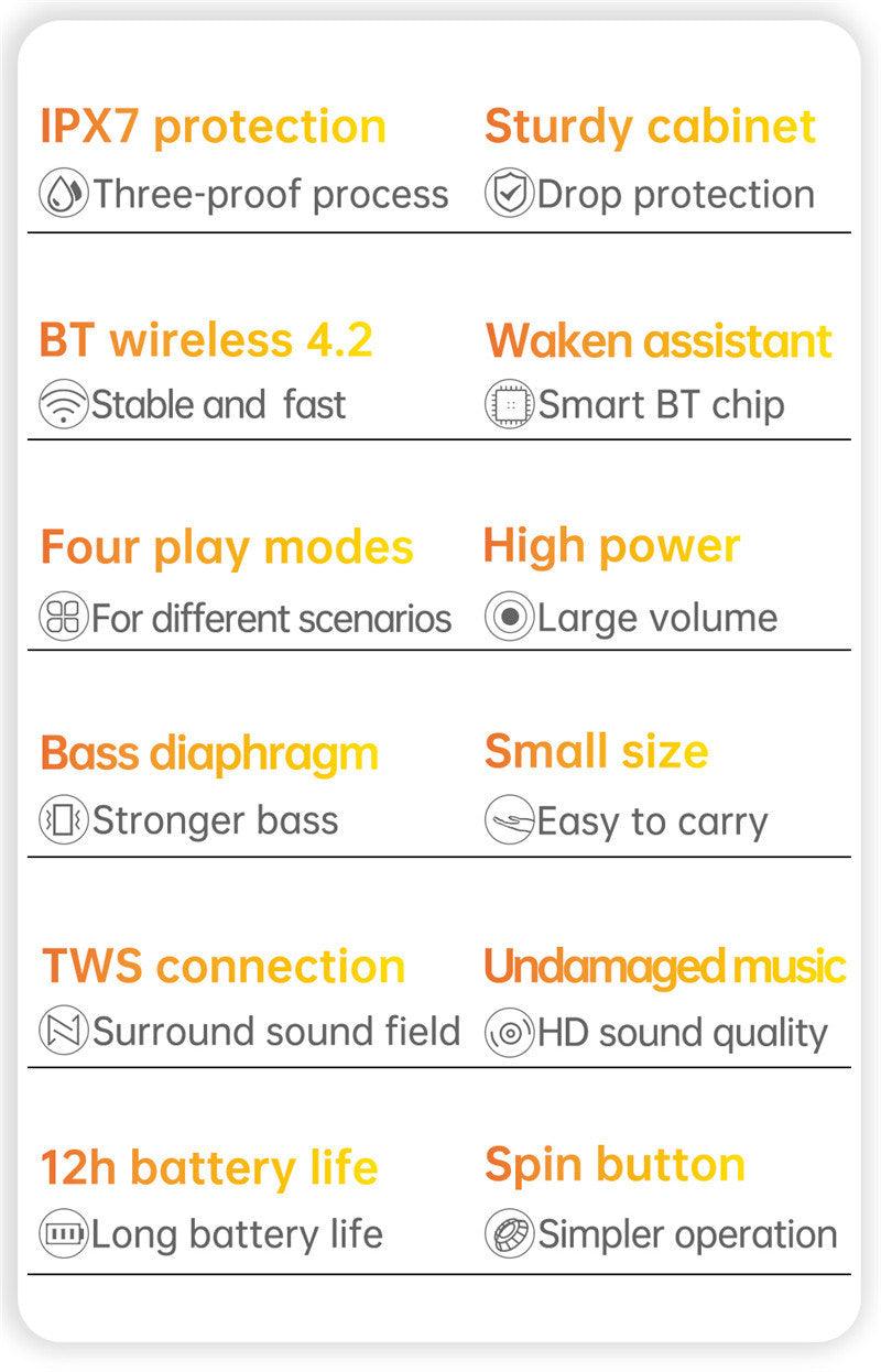 Cyboris Wireless Bluetooth Speaker 15W Small Steel Gun Outdoor Waterproof Portable Subwoofer Bluetooth Small Audio Direct Supply - DRE's Electronics and Fine Jewelry