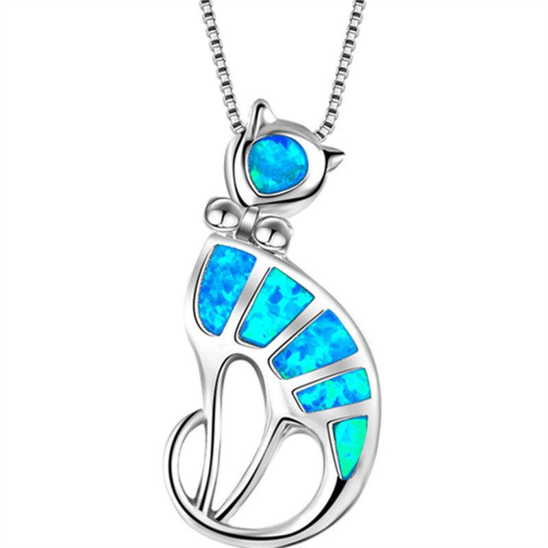 Epoxy cat necklace pendant fashion jewelry