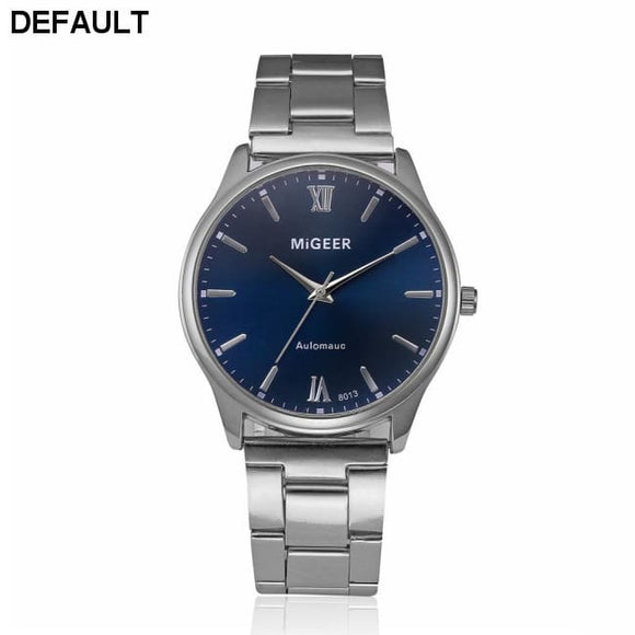 Fashion Man Crystal Stainless Steel Analog Quartz Wrist Watch - DRE's Electronics and Fine Jewelry: Online Shopping Mall