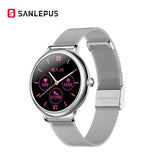 2020 SANLEPUS Stylish Women’s Smart Watch Luxury Waterproof Wristwatch Stainless Steel Casual Girls Smartwatch For Android iOS - 
