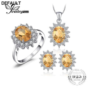 Jewelrypalace Diana Style Natural Citrine Ring Pendant Earring Jewelry Set Pure 925 Sterling Silver Fine Jewelry Set - DRE's Electronics and Fine Jewelry: Online Shopping Mall