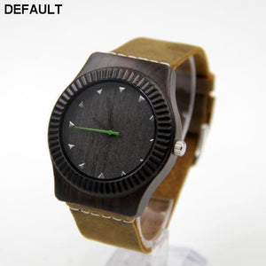 Leather Bamboo Wooden Watches - DRE's Electronics and Fine Jewelry: Online Shopping Mall