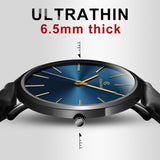 New Men’s Watch 6.5mm Ultra-thin KEMANQI Brand Watches Leather Simple Business Quartz Wristwatch Roman Masculine Male relojes - Men