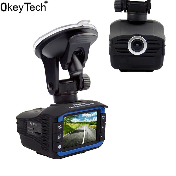 OkeyTech Best 2 In 1 Anti Laser Car Radar Detector G-sensor DVR Camera Recorder 140 Degree Lens HD 720P Russian&English Version - Detectors