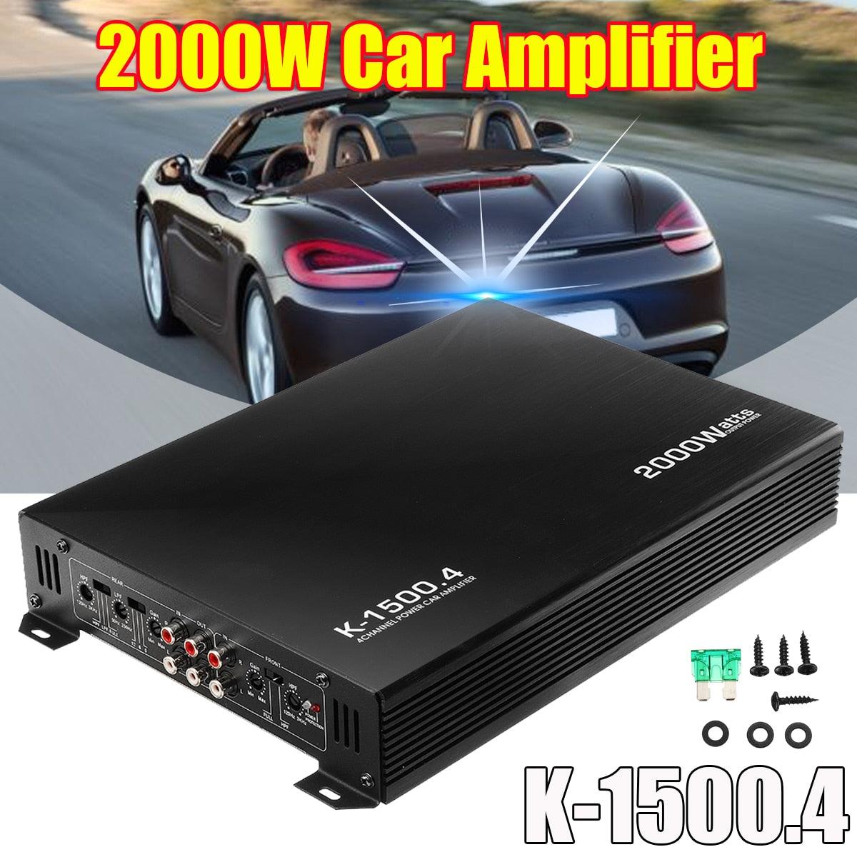 2000W 4 Channel Car Amplifier Speaker Vehicle Amplifier Power Stereo Amp Auto Audio Power Amplifier Car Audio Amplifier