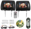 7 inches Black Car DVD/USB/HDMI Car Headrest Monitors with IR Transmitter Internal Speakers Video Games FM - DRE's Electronics and Fine Jewelry