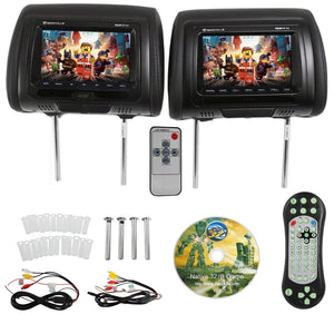 7 inches Black Car DVD/USB/HDMI Headrest Monitors with IR Transmitter Internal Speakers Video Games FM - CHINA - Ceiling &