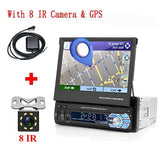 Podofo 1din Car Radio GPS Navigation 7 HD Retractable Screen MP5 Player Bluetooth Stereo Mirror Link Autoradio Rear View Camera - China / 