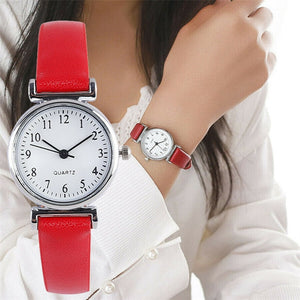Classic Women’s Casual Quartz Leather Band Strap Watch Round Analog Clock Wrist Watches - Women