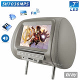 Universal 7 inch Car Headrest MP4 Monitor / Multi media Player / Seat back / USB SD MP3 MP5 FM Built-in Speakers - CHINA / SH7038MP5-Gray - 