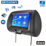 Universal 7 inch Car Headrest MP4 Monitor / Multi media Player / Seat back / USB SD MP3 MP5 FM Built-in Speakers - CHINA / SH7048MP5-Black -