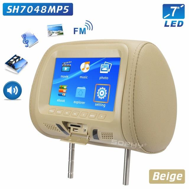 Universal 7 inch Car Headrest MP4 Monitor / Multi media Player / Seat back MP4 / USB SD MP3 MP5 FM Built-in Speakers - DRE's Electronics and Fine Jewelry