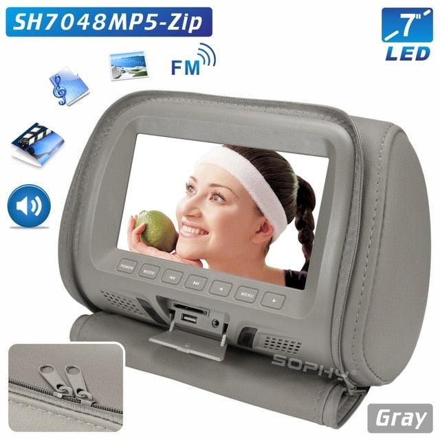 Universal 7 inch Car Headrest MP4 Monitor / Multi media Player / Seat back MP4 / USB SD MP3 MP5 FM Built-in Speakers - DRE's Electronics and Fine Jewelry