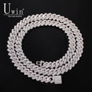 Uwin Prong 13mm Cuban Chain Micro Pave Cubic Zircon Mixed Luxury Bling Bling Full Iced Out Charms Hiphop Jewelry - DRE's Electronics and Fine Jewelry