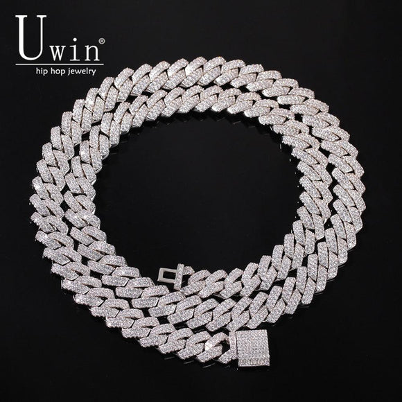 Uwin Prong 13mm Cuban Chain Micro Pave Cubic Zircon Mixed Luxury Bling Full Iced Out Charms Hiphop Jewelry - Men Necklaces
