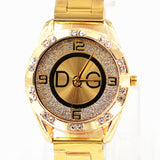 Zegarek Damski new DQG fashion brand luxury watch crystal quartz female watch gold silver stainless steel ladies dress watch