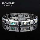 Power Ionics Magnetic Bracelet Men Luxury Natural Shell Never Scratch Tungsten Steel Bracelets For Women Cross Jewelry Gifts - DRE's Electronics and Fine Jewelry