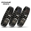 Power Ionics Mens black/blue/red carbon fiber 100% Pure Titanium Magnetic Therapy Bracelet Wristband improve blood circulation - DRE's Electronics and Fine Jewelry