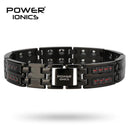 Power Ionics Mens black/blue/red carbon fiber 100% Pure Titanium Magnetic Therapy Bracelet Wristband improve blood circulation - DRE's Electronics and Fine Jewelry