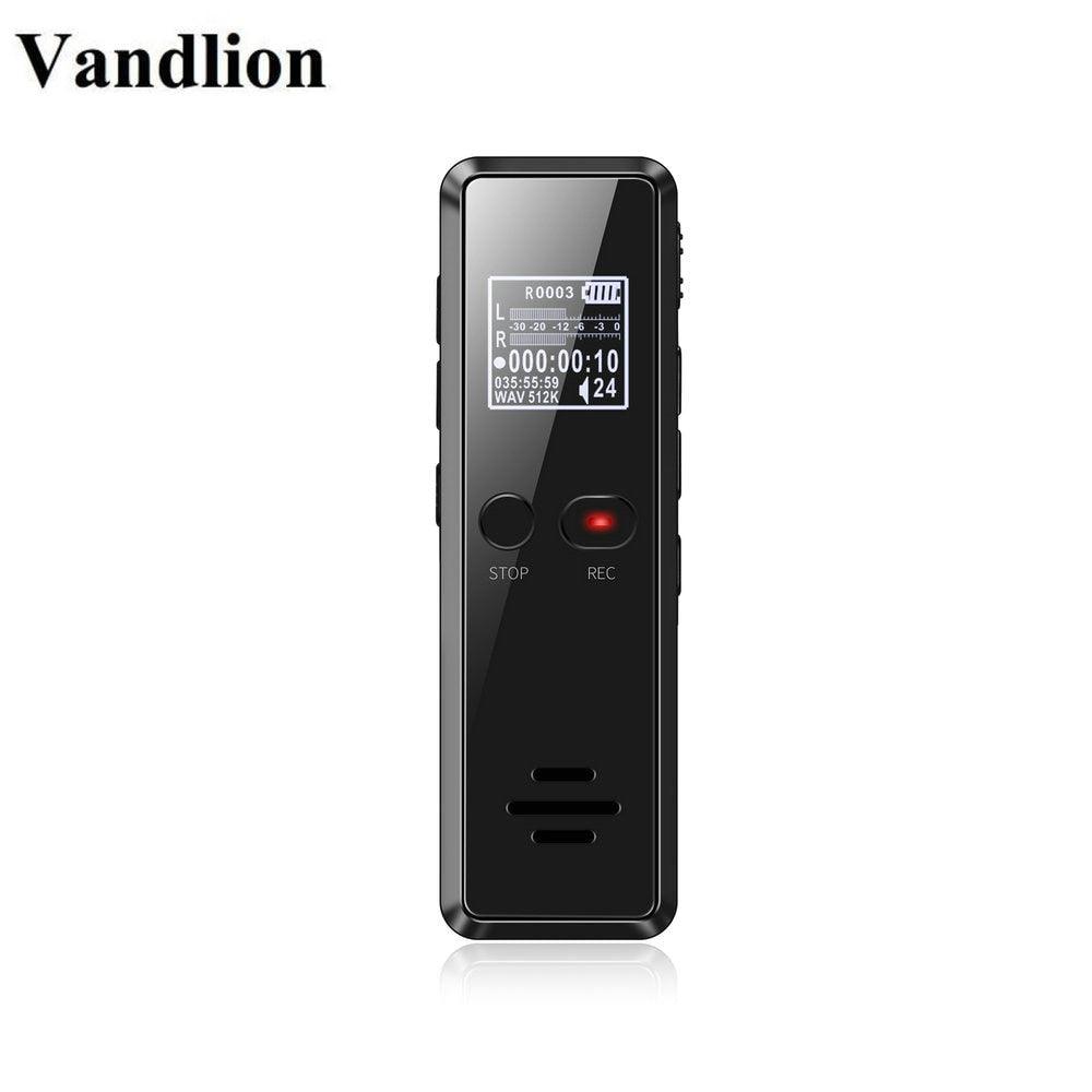 Vandlion V90 Digital Voice Activated Recorder Dictaphone Long Distance Audio Recording MP3 Player Noise Reduction WAV Record